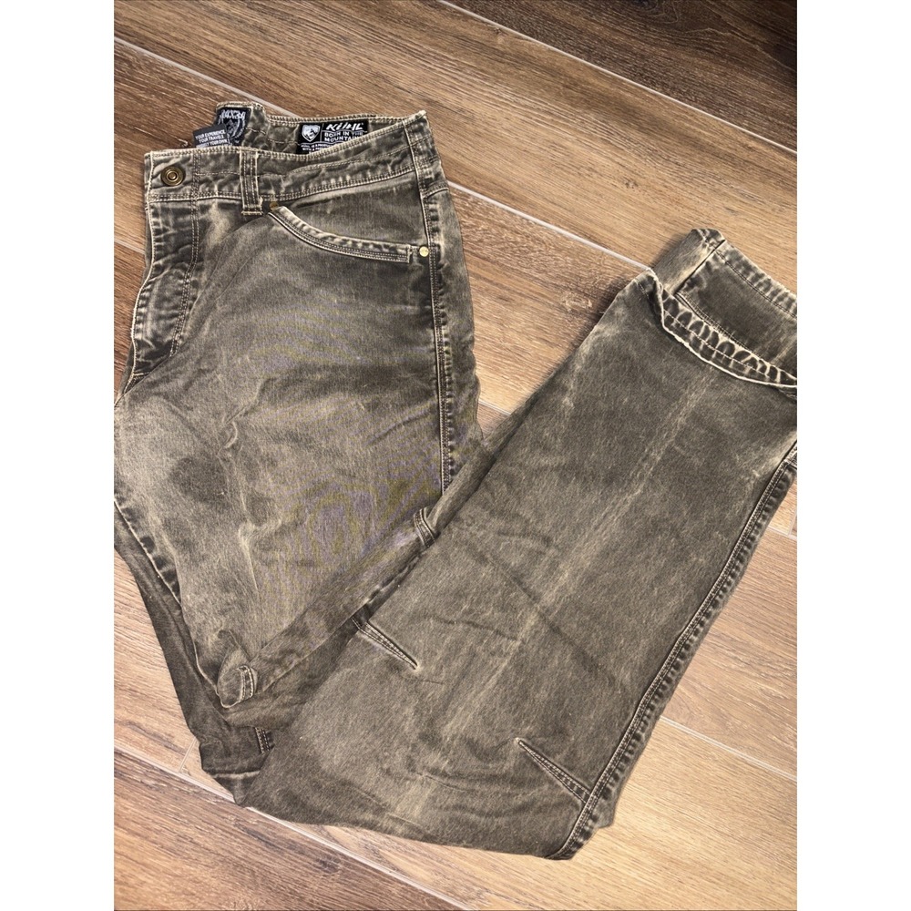 Kuhl Rydr Born In The Mountains Vintage‎ Patina Dye Green Pants Men's Size 32x34